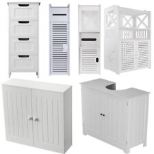 WHITE WOODEN BATHROOM CABINET
