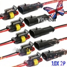10Kit 12V 2Pin Cable Wire Connector Plug Waterproof Sealed For Electrical Car