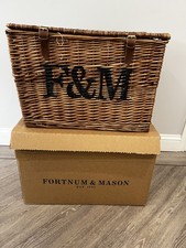 FORTNUM AND MASON LARGE HAMPER BASKET INC BOX AND STRAW - NEW