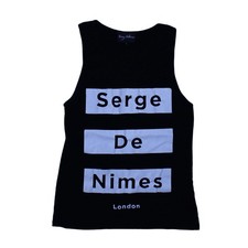 Serge DeNimes Women's Top M Black 100% Cotton Sleeveless Basic
