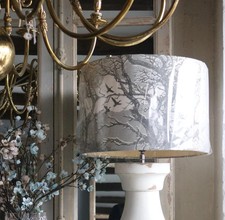 41 cm Wide Extra Large Winter Trees Grey Lamp Shade