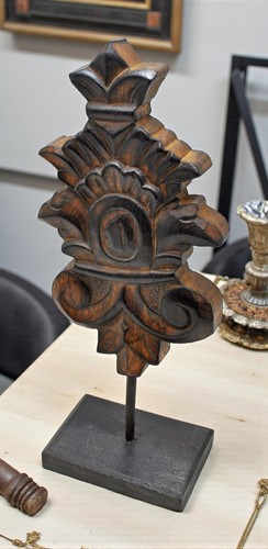 Hand carved wooden flower - hand,