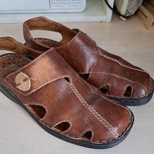 Josef Seibel Air Massage Nadia Buttero Brandy Leather Brown Sandals Used UK 7 