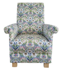 Fryetts Molly Floral Fabric Chair William Morris Style Armchair Green Blue Pink
