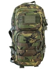 BRITISH ARMY STYLE MOLLE ASSAULT PACK BACKPACK BAG in DPM WOODLAND CAMO 28 LITRE