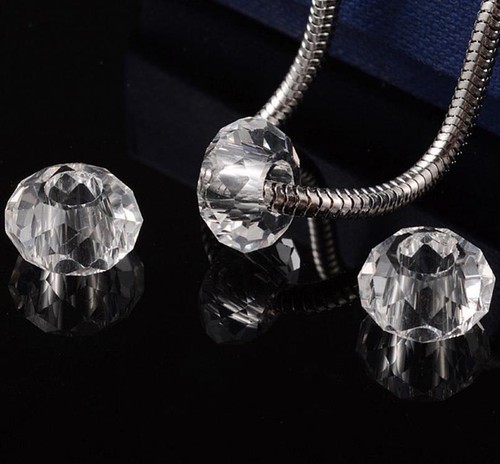 Faceted 14mm clear - 10, rondelle