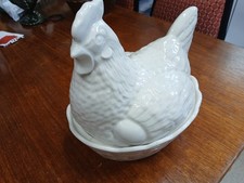 Vintage ceramic white chicken