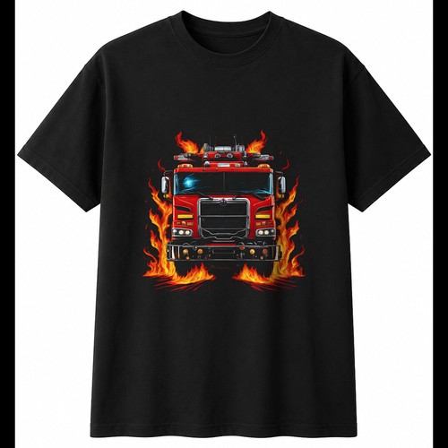 Detailed fire engine torn - engine,