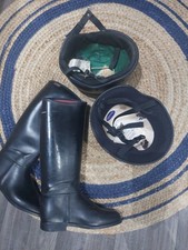 Bundle Girls Horse Riding Stylo Boots 4.5-5 Champion Harry Hall Jockey Helmet