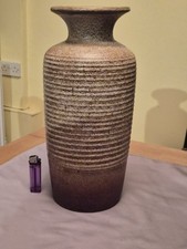 Scheurich West German Vintage Large Floor Vase 202-37 Brown Glaze Mid Century