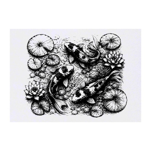 Koi temporary tattoo a6 - temporary,