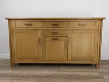 SIDEBOARD Solid Oak 4 Drawer 3 Cupboard Contemporary Adjustable Shelves