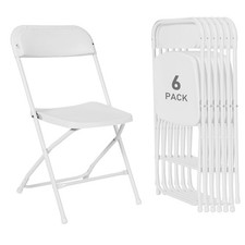 6 Pack White Plastic Folding