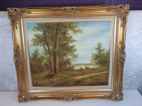 Large oil canvas woodland - oil,