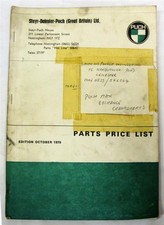 PUCH Moped/ Motorcycle Parts Price List Oct 1979