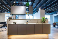 Ex Display Luxury LineaQuattro Cucina Floating Grey & Oak Veneer Kitchen