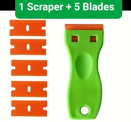 Green plastic scraper 1pc - scraper, 1pc+5*