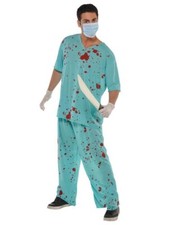 Adults Bloody Scrubs Halloween Costume Mens Ladies Doctor Surgeon Size Medium