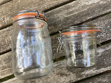 1 Kilner and 1 1L le Parfait Super jar Food Storage Canning Vintage Jar
