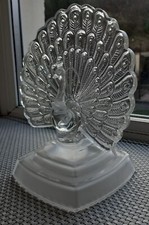 CRYSTAL GLASS PEACOCK FIGURINE