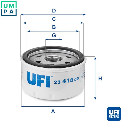 Oil filter 418 for - filter, 23.418.00