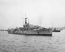 The HMS Amethyst arrives