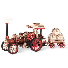 Rokr 3D Wooden Puzzle Steam Engine Puzzle Kit Mechanical Moving Puzzle Model Kit
