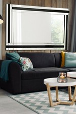 Dalton Bathroom Mirror Black Silver Bevelled Triple Edge 68cm-174cm x 40cm-116cm