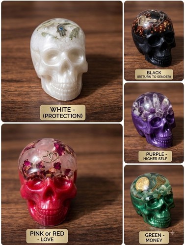 Handmade resin skull - resin,
