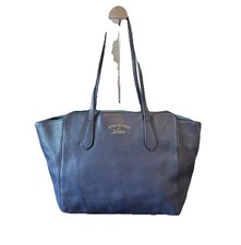 Genuine Gucci Bag Handbag Swing Medium Tote Bag Navy leather | GUCCI