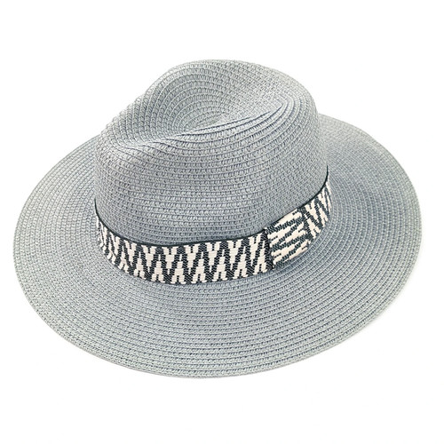 Summer hat panama grey black - summer,