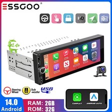 2+32G Android 14 1DIN CarPlay 7" Car Stereo Touchscreen Radio RDS GPS WMA +AHD