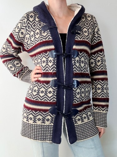 Hooded toggle cardigan sweater - toggle,