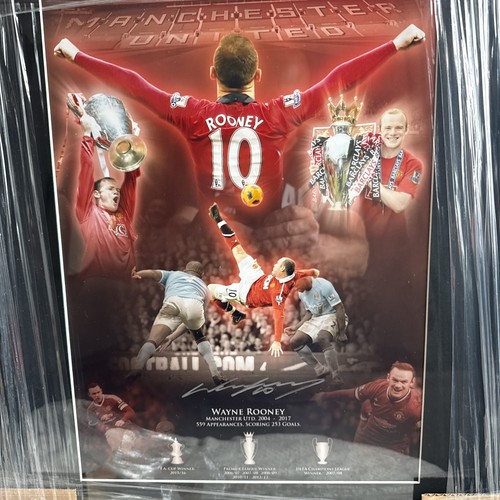 Signed framed wayne rooney - signed,