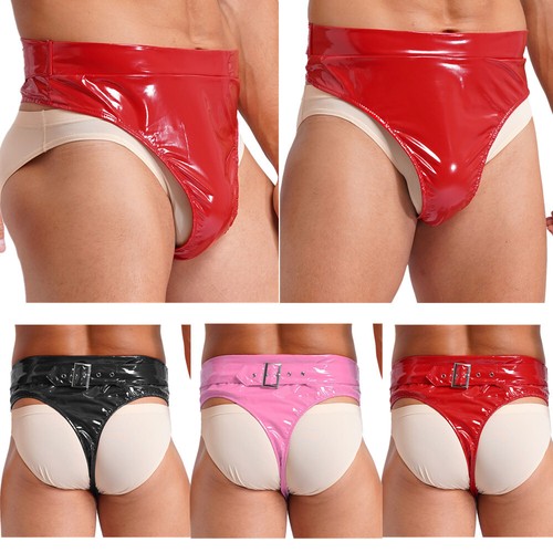 Sexy men shiny leather - men's, low