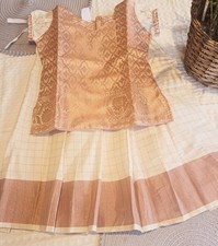 Pattu Pavadai Indian Girls' Lehnga Skirt and Blouse Set Kerala Sattai