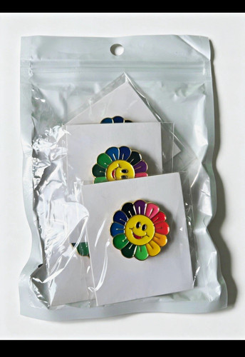 Enamel smiley face flower - enamel,