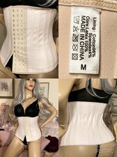 NUDE Latex Boned Waist Cincher Corset Pin Up Hour Glass Cosplay Shaper 