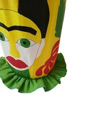 Cylinder CUSHION, in the Style of FRIDA KHALO