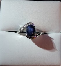 925 Silver Star Sapphire Ring