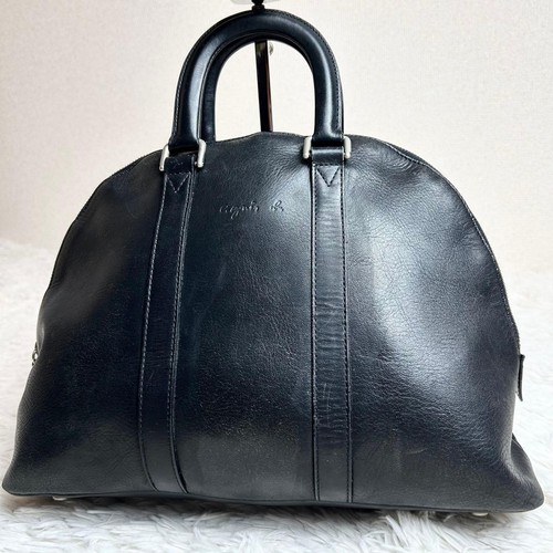 Agnes leather handbag black - b,