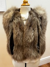 Vintage Harrods silver fox fur gillett