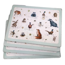Pimpernel Wrendale Placemat Set Of 4 Country Set Animals Large 40cm x 30cm MARKS