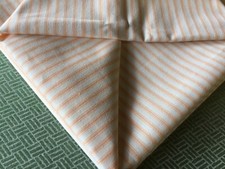 150 cm x 137 cm Ian Mankin Ticking 1 cotton stripe fabric Remnant APRICOT