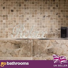 Beige Stone Marble Mosaic Matt Bathroom Kitchen Luxury Wall Decor Tile 30x30cm