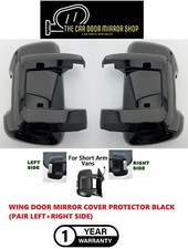 Fits Fiat Ducato 2006-2024 Pair Short Arm Wing Mirror Cover Protector Black New