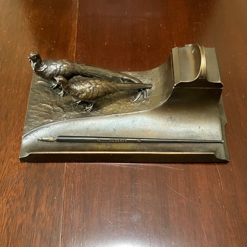 Antique bronze pheasant motif - pheasant,