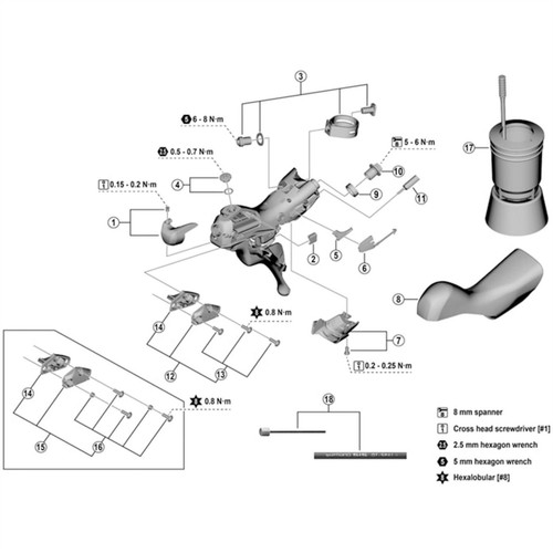 Shimano spares r7020 left - st-r7020,