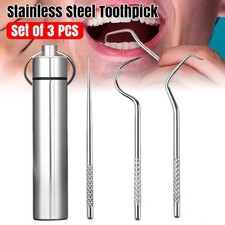 3PCS Toothpick Set Metal