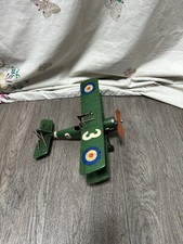 Metal Tin Biplane 26.5cm Ornament Decorative Aeroplane Plane Sculpture Model